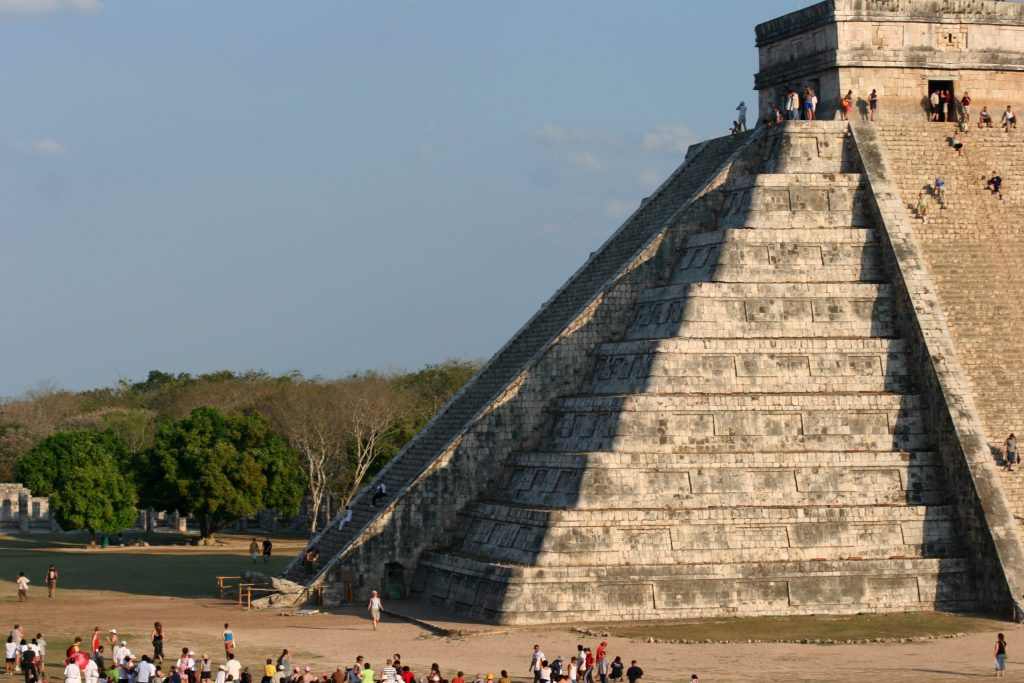 stone pyramid with shadows