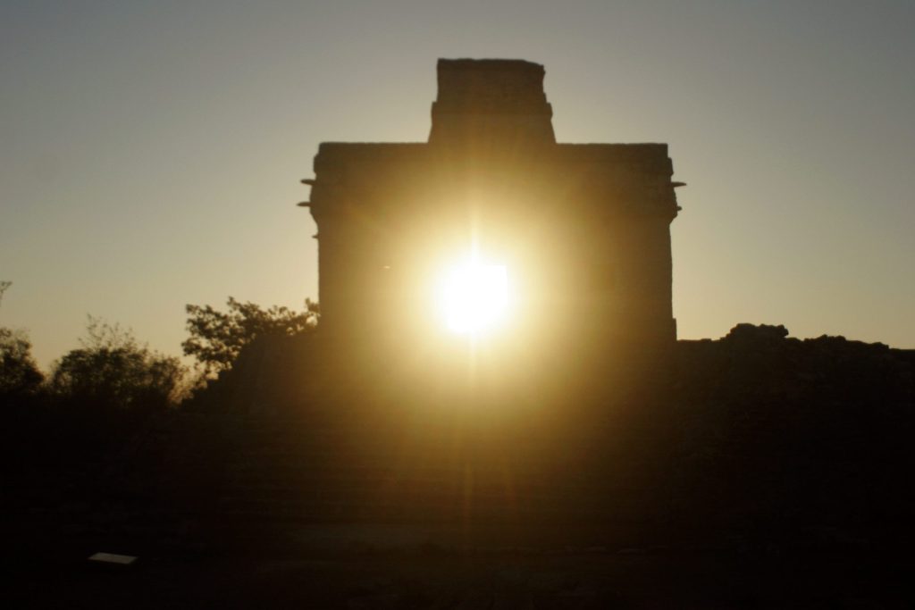 sunlight through doorway of building